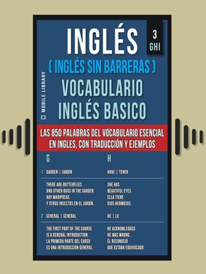 cover image of Inglés (Inglés Sin Barreras) Vocabulario Inglés Basico--3--GHI